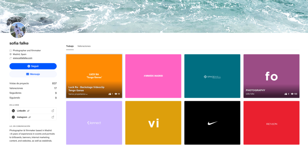 Example of a professional digital portfolio