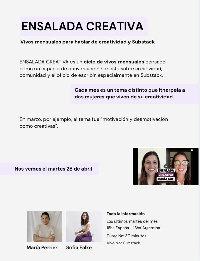 Vivo María y sofi - ensalada creativa